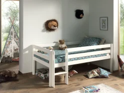 Halbhochbett Pip 90 x 200 Kiefer - weiß