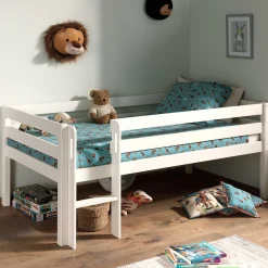 Halbhochbett Pip 90 x 200 Kiefer - weiß