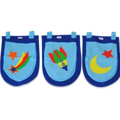Halbhochbett Scottie 90x200 cm mit Astronauten-Spielvorhang und 3 Aufbewahrungstaschen-weiß