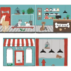 Halbhochbett Scottie 90x200 cm mit Pet Shop Spielvorhang-weiß