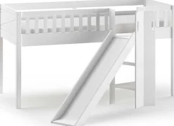 Halbhochbett Scott mit Rutsche - 208x204x114 cm - Weiß