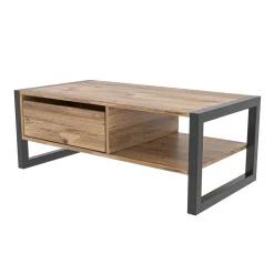 Emob Haldizen Couchtisch | 100 % MELAMIN | Atlantische Kiefer, Schwarz