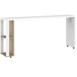 Hardy Konsolentisch für Bett - 167x31x75cm - weiß/Eiche Dekor