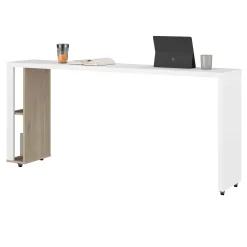 Hardy Konsolentisch für Bett - 167x31x75cm - weiß/Eiche Dekor