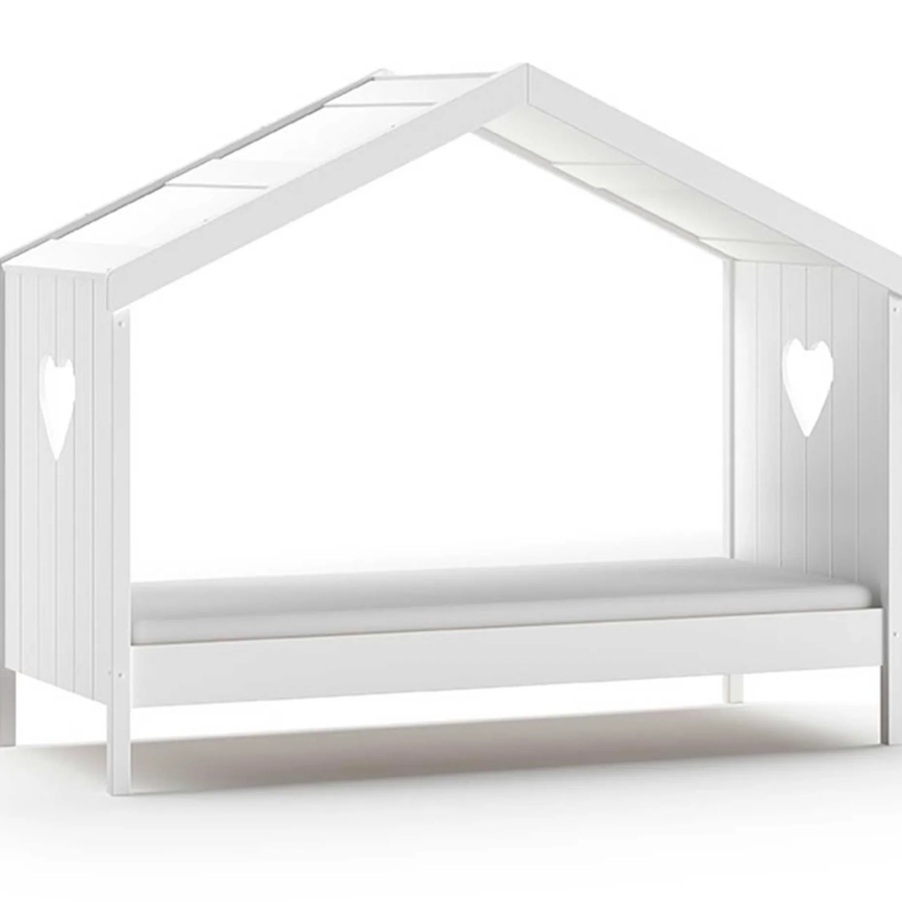 Hausbett Amori mit Bettschublade und Rausfallschutz - weiß