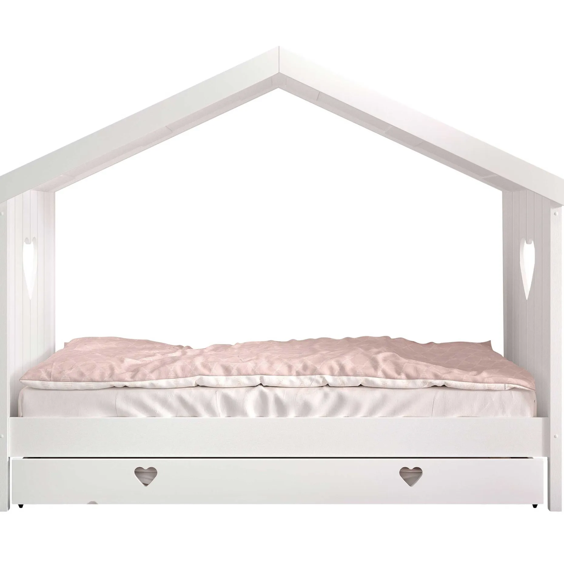 Hausbett Amori mit Bettschublade - weiß