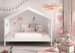 Hausbett Amori 90x200 cm mit Rausfallschutz - weiß