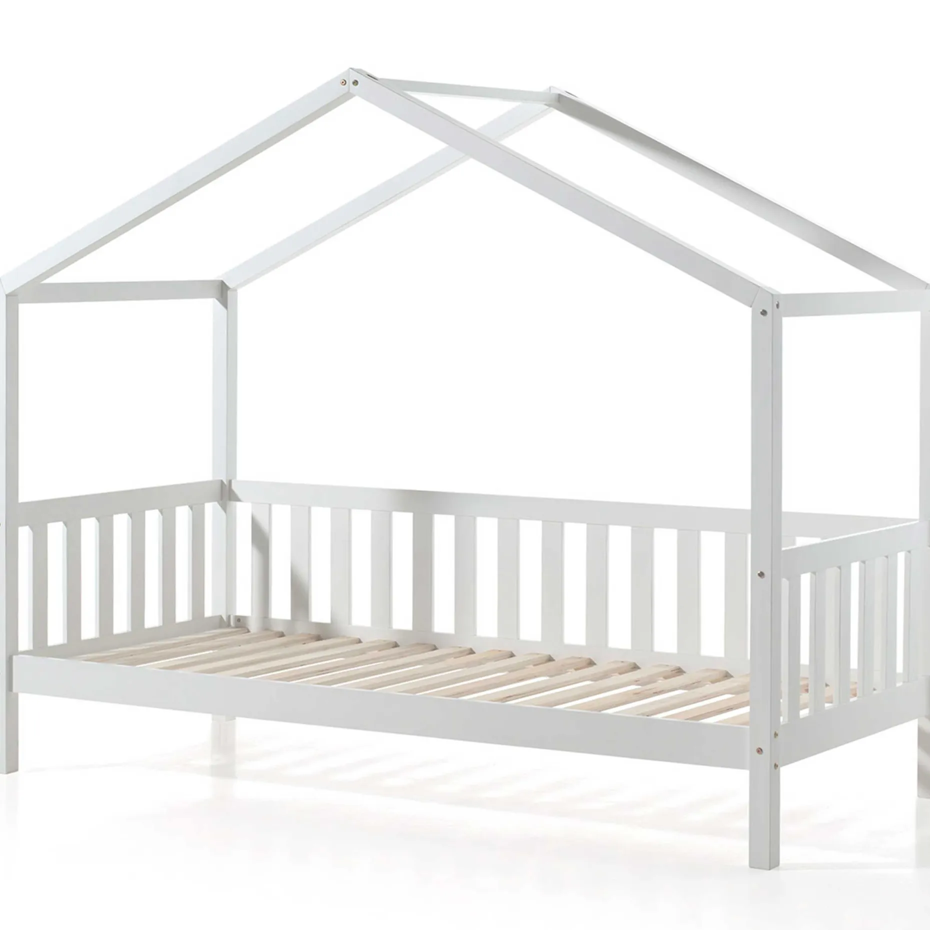Hausbett Dallas 2 90x200 mit Bettkasten - weiß