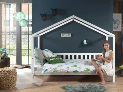 Hausbett Dallas 2 90x200 mit Bettkasten - weiß