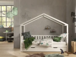 Hausbett Dallas 2 90x200 - weiß