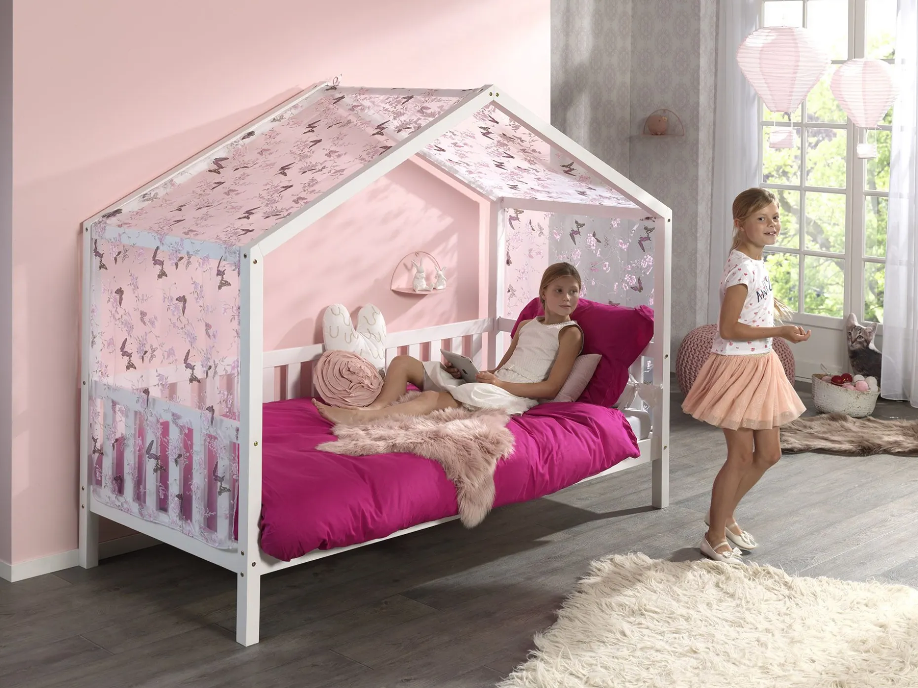 Hausbett Dallas 2 90x200 - weiß