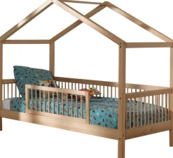 Hausbett Forrest 90x200cm mit Bettgitter - Buche