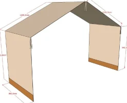 Hausbett Forrest - 90 x 200cm - mit Leiter, Aufbewahrungskästen und Schlafzelt - Buche - weiß