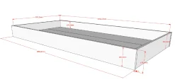 Hausbett Forrest 90x200cm mit Rollbett - Buche Massivholz