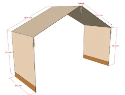 Hausbett Forrest 90x200 mit Rollbett, herunterklappbarem Schutzgitter und Bettzelt - Buche/Rosa