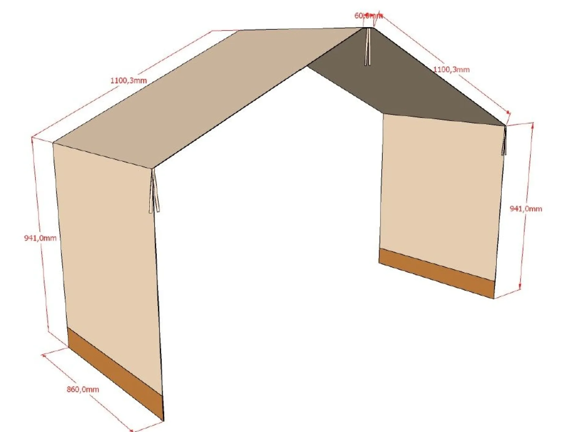 Hausbett Forrest 90x200 mit Rollbett und Schlafzelt - Buche/Rosa