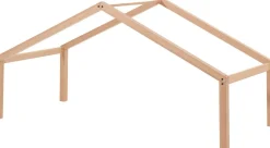 Hausbett Forrest 90x200 mit Rollbett und Schlafzelt - Buche/Rosa