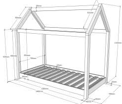 Hausbett Home 70x140 - Kieferholz