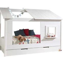 Hausbett Lio 90x200 mit Bettkasten - weiß