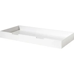 Hausbett Lio 90x200 mit Bettkasten und Vorhängen - weiß