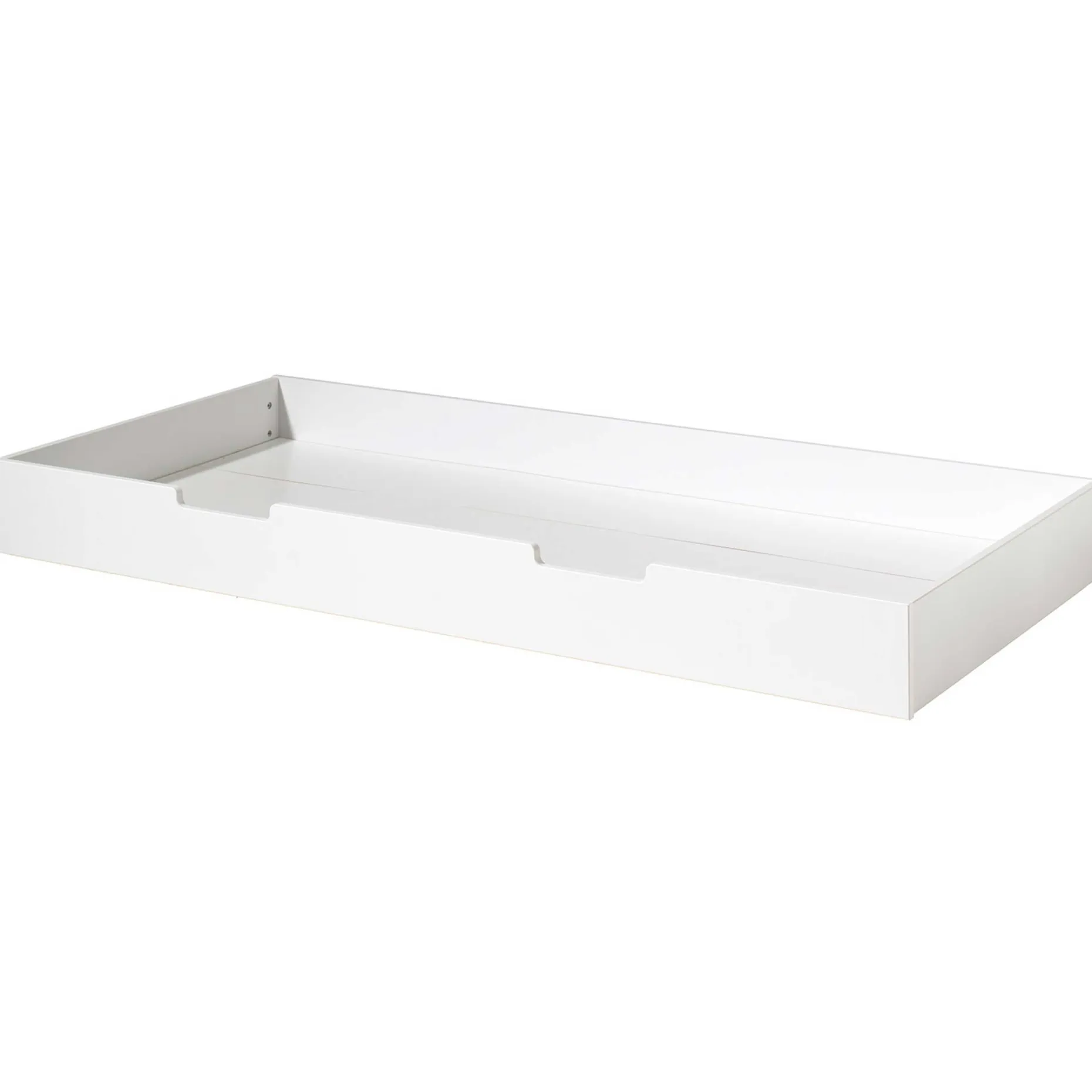 Hausbett Lio 90x200 mit Bettkasten und Vorhängen - weiß