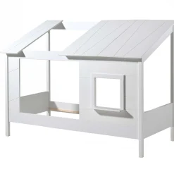 Hausbett Lio 90x200 mit Vorhängen - weiß