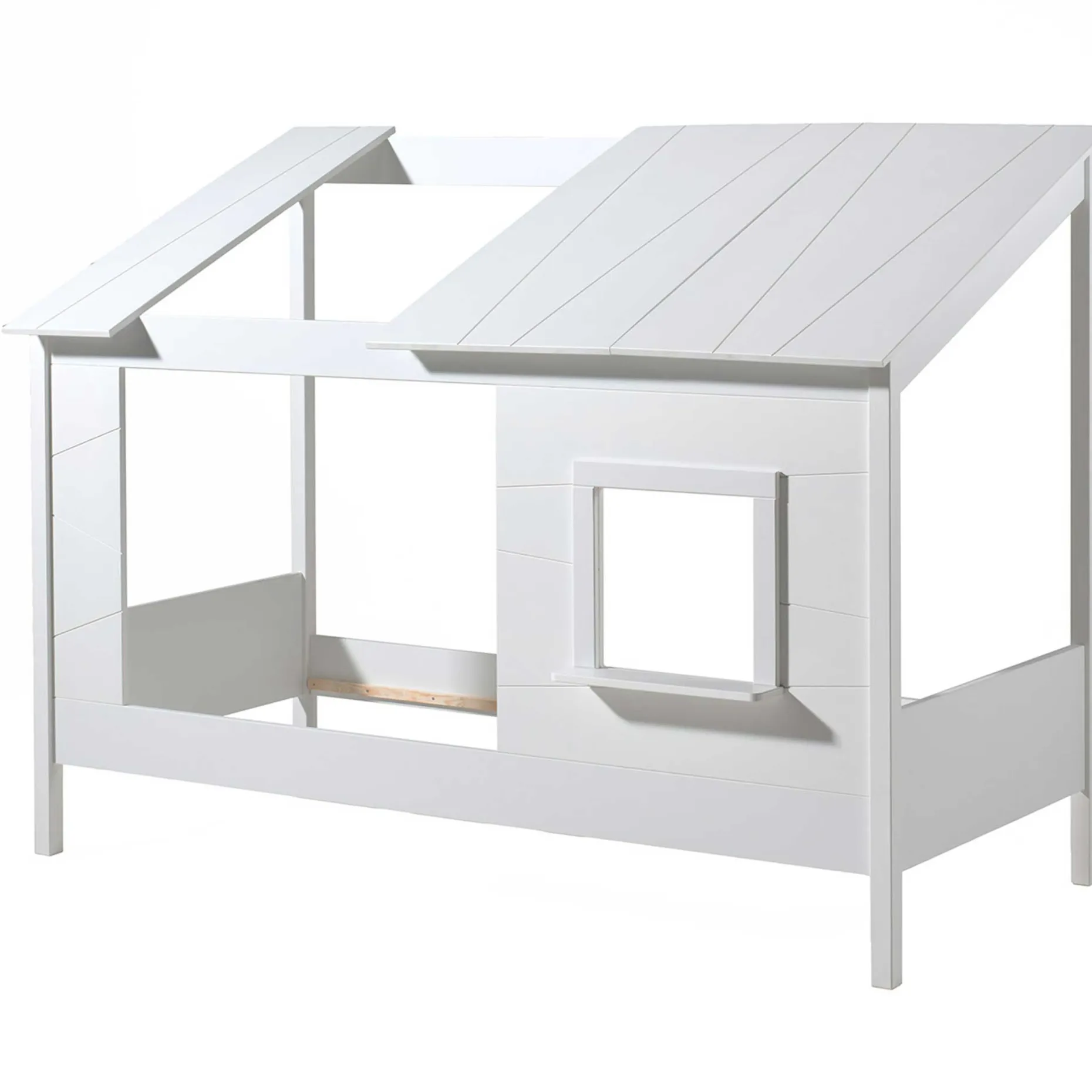 Hausbett Lio 90x200 mit Vorhängen - weiß
