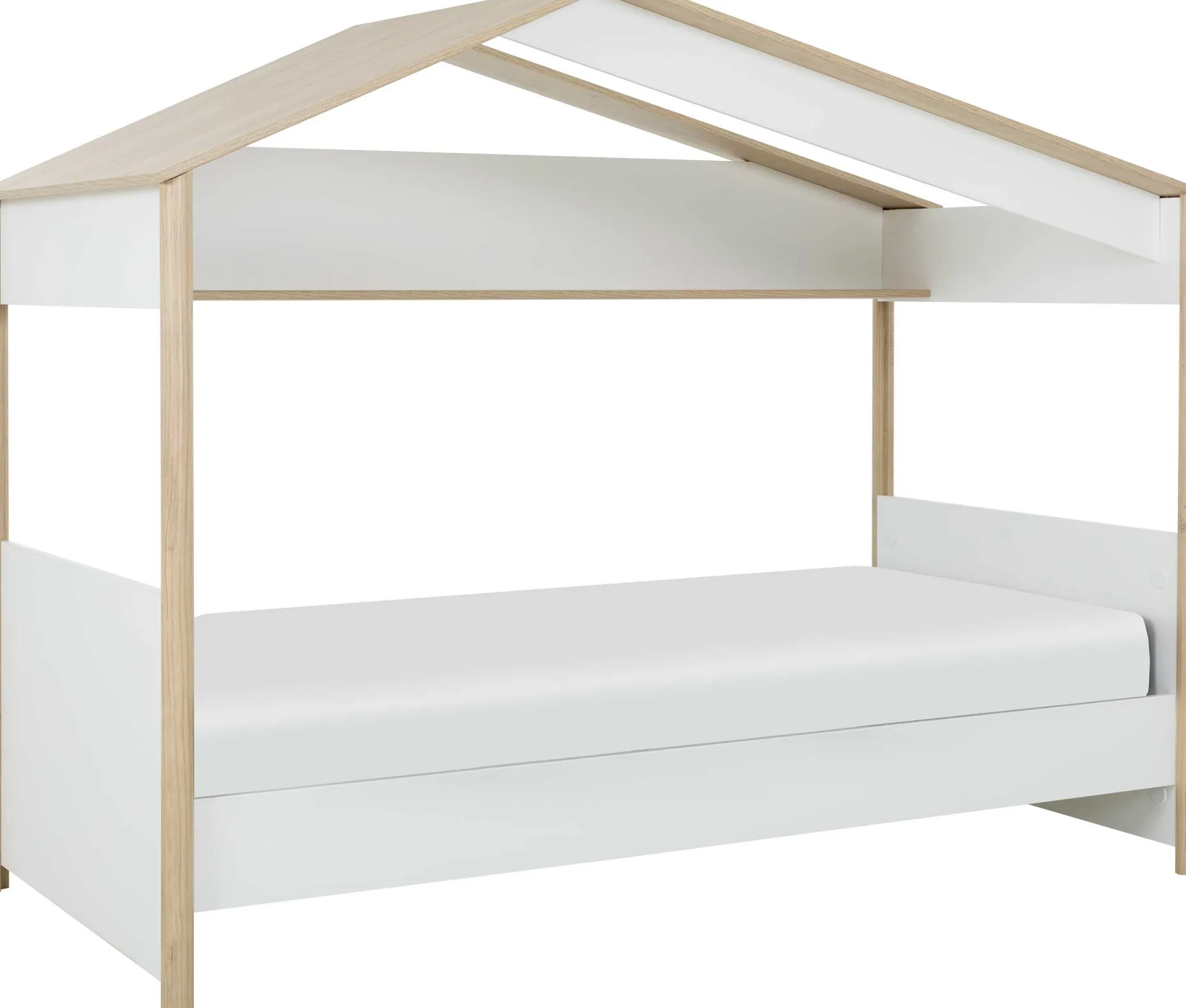 Hausbett Matis - 90x200cm - weiß/kastanien Dekor