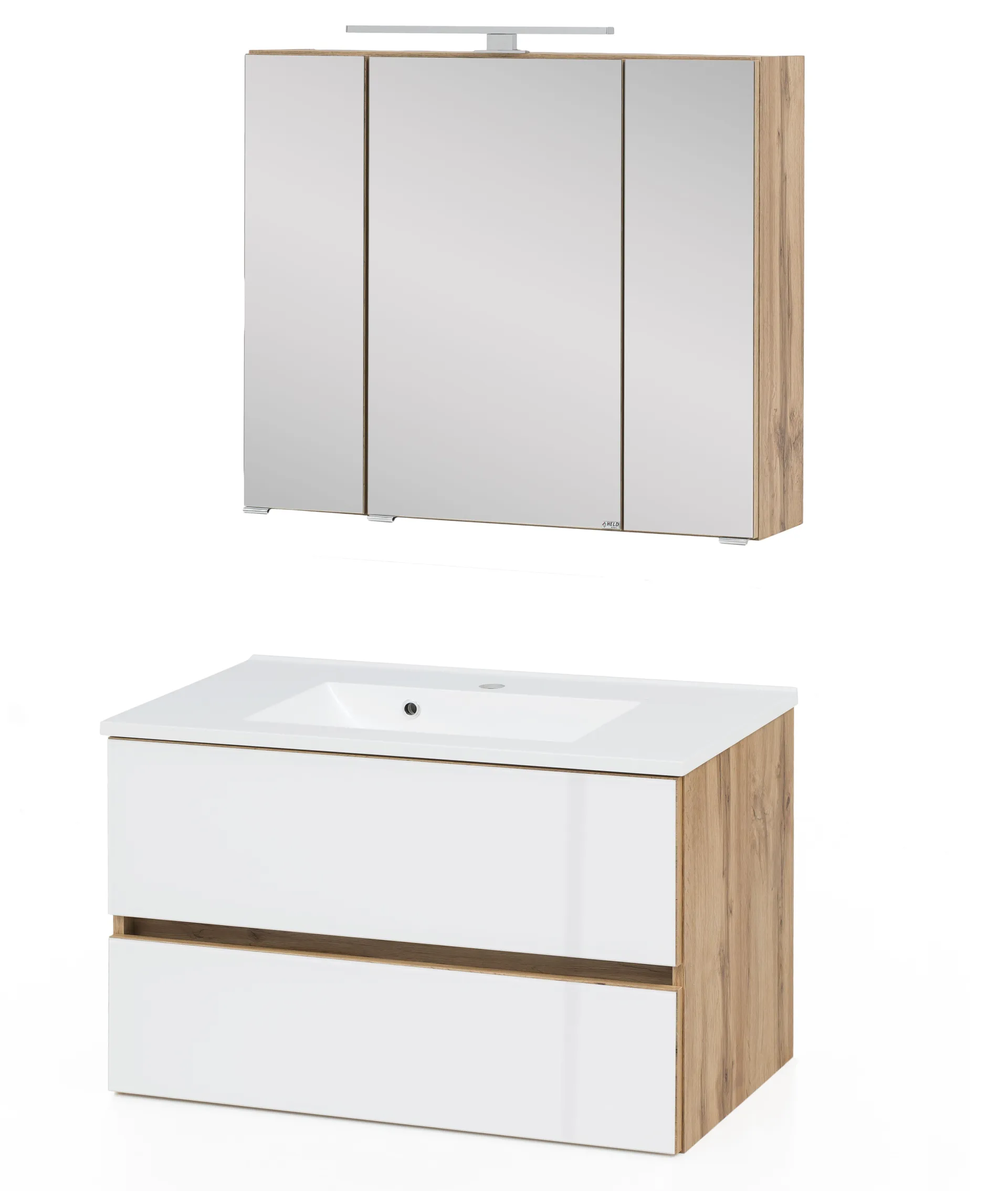 Held Helina 1 2-teiliger Badezimmerschrank - Eiche/Weiß