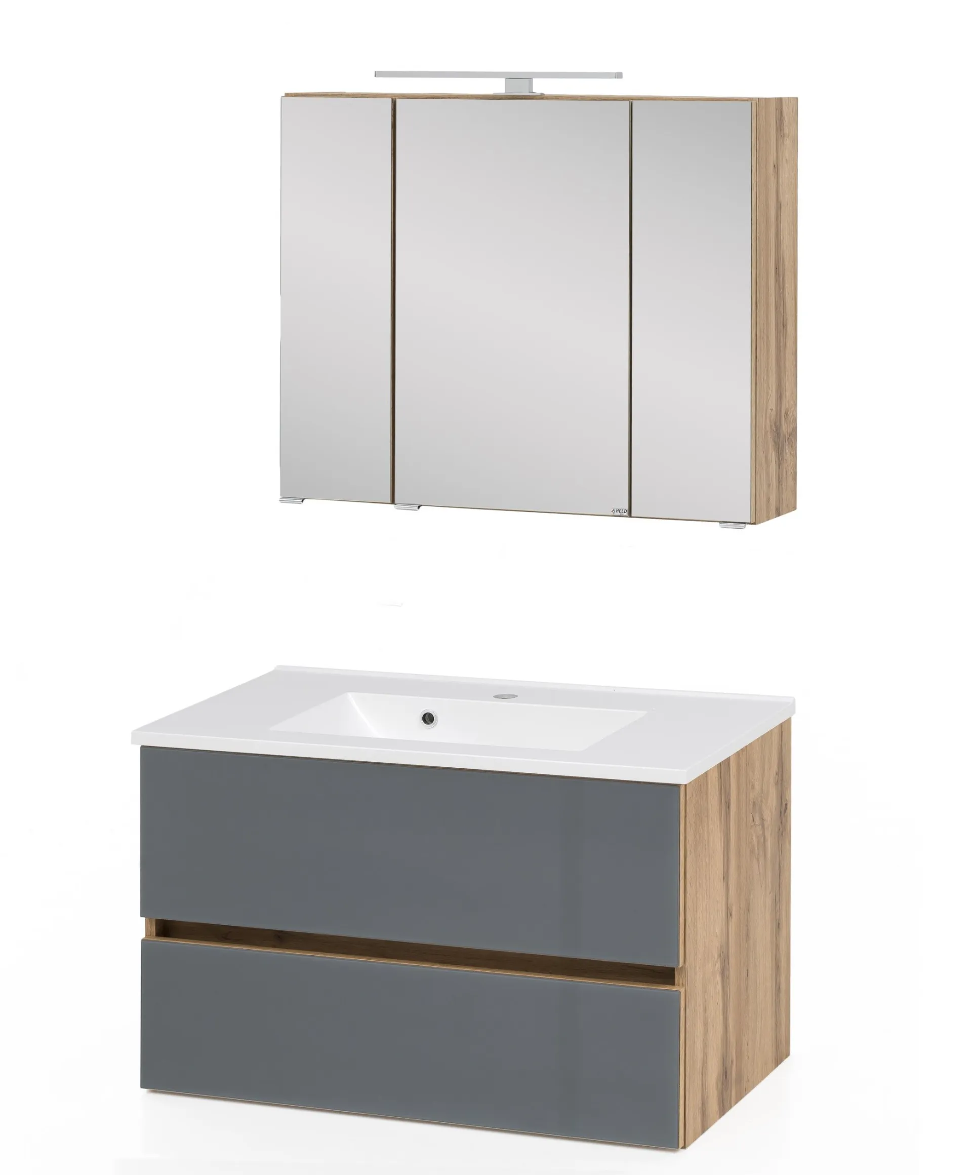 Held Helina 1 2-teiliger Badezimmerschrank - Eiche/Grau