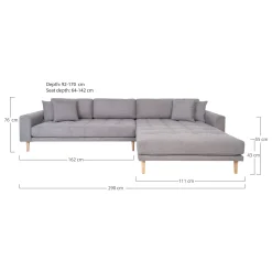 House Nordic Helles Lido Lounge Sofa mit Naturholzfüßen