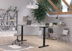 Germania Hermoso Sitz-Steh-Tisch | 180 x 80 x 72-120 cm | Elektrisch verstellbar | Grau-schwarzes Design