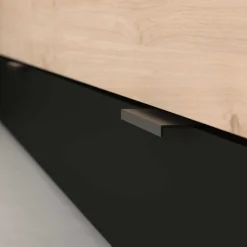 Heron Doppelbett 140x200/190cm mit Schublade - Eiche Dekor/schwarz
