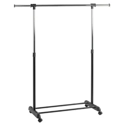 Höhenverstellbare Trolley-Garderobe, Stahl verchromt