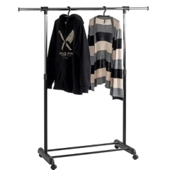 Höhenverstellbare Trolley-Garderobe, Stahl verchromt