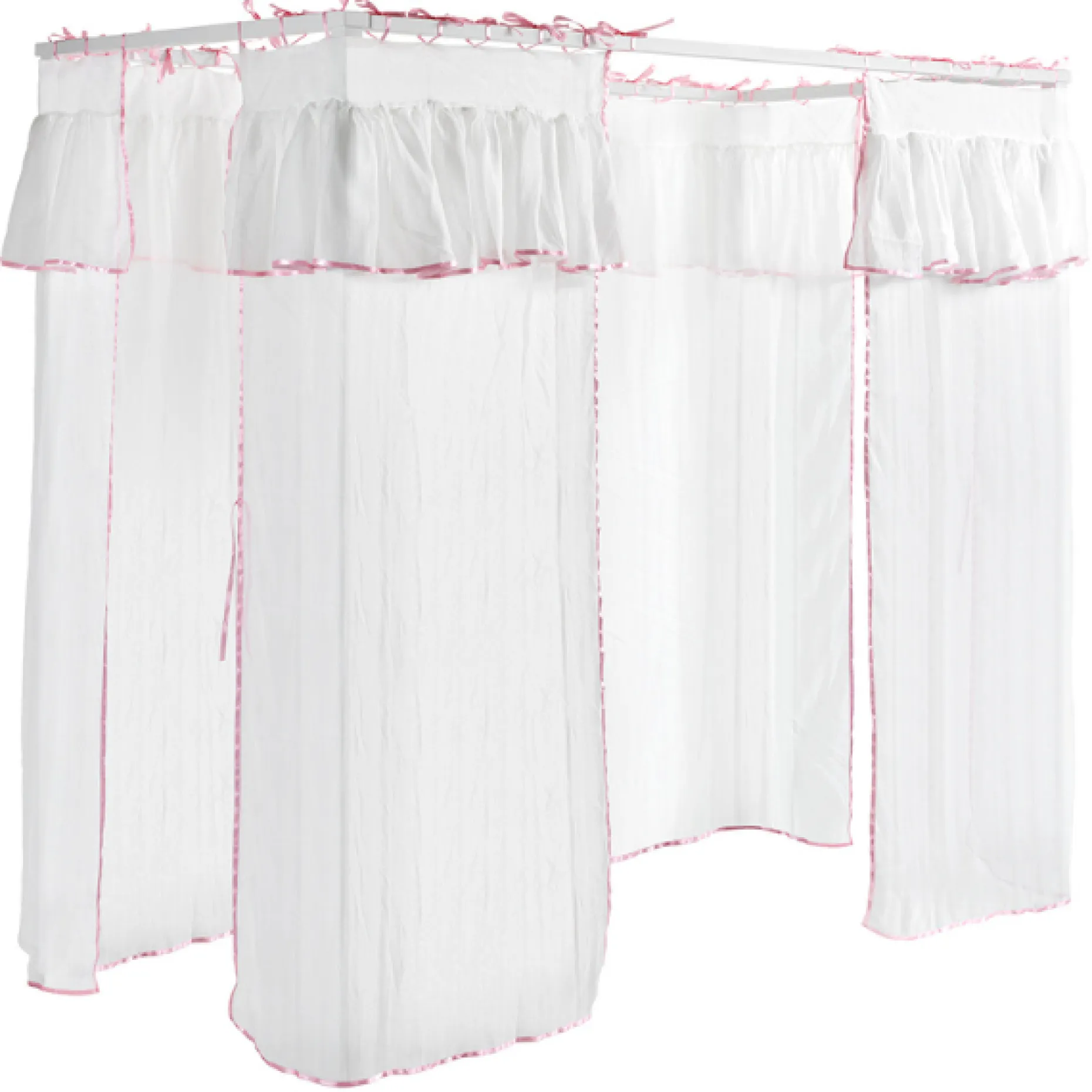 Himmelbett Amori 90x200cm (inkl. Lattenrost) mit Bettkasten und Voile-weiß