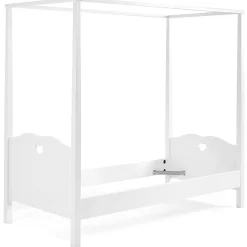 Himmelbett Amori 90x200cm mit Bettkasten und Voile - weiß