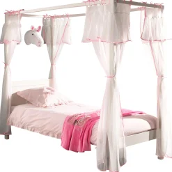 Himmelbett Charlotte 90x200 mit Voile Amori - weiß