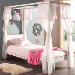 Himmelbett Charlotte 90x200 mit Voile Amori - weiß
