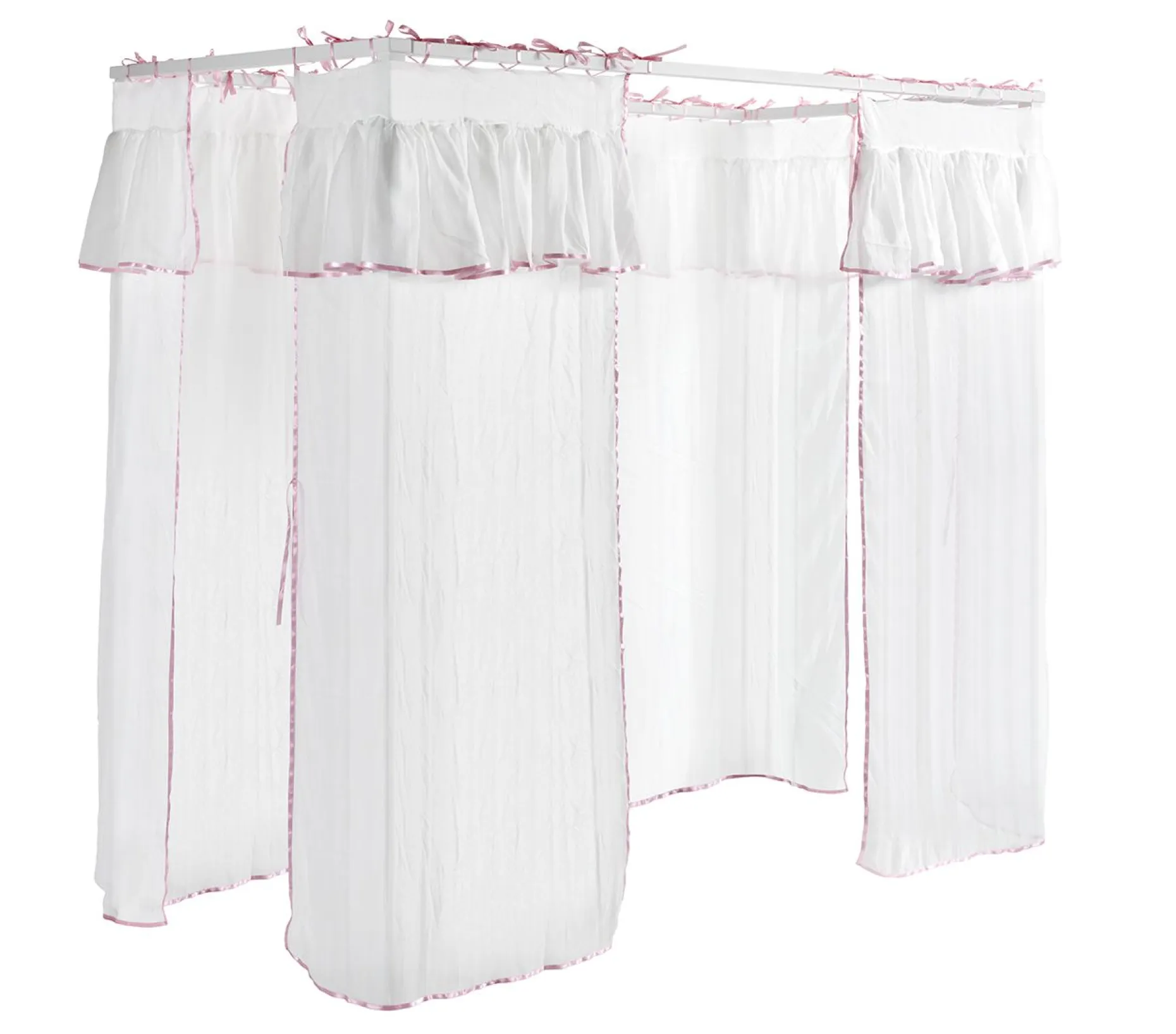 Himmelbett Charlotte 90x200 mit Voile Amori - weiß