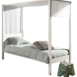 Himmelbett Charlotte 90x200 mit Voile - weiß