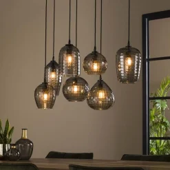 Emob Hängeleuchte Jairo 7 Lichtquellen - Rauchglas