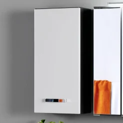 Hängeschrank Bobbi 30cm 1-türig - graphit/hochglanz-weiß