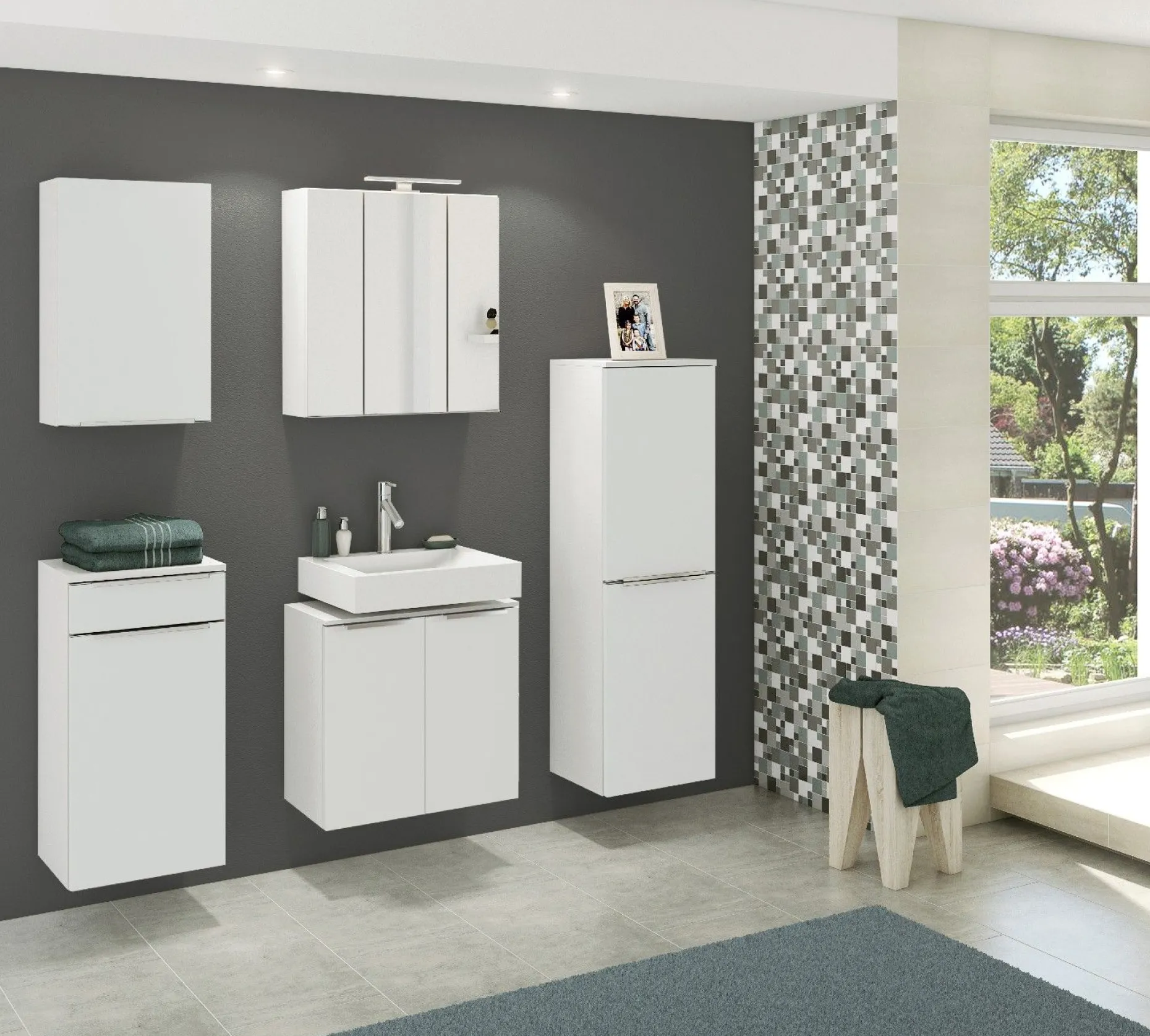 Hängeschrank Hansen 40cm 1 Tür - weiß