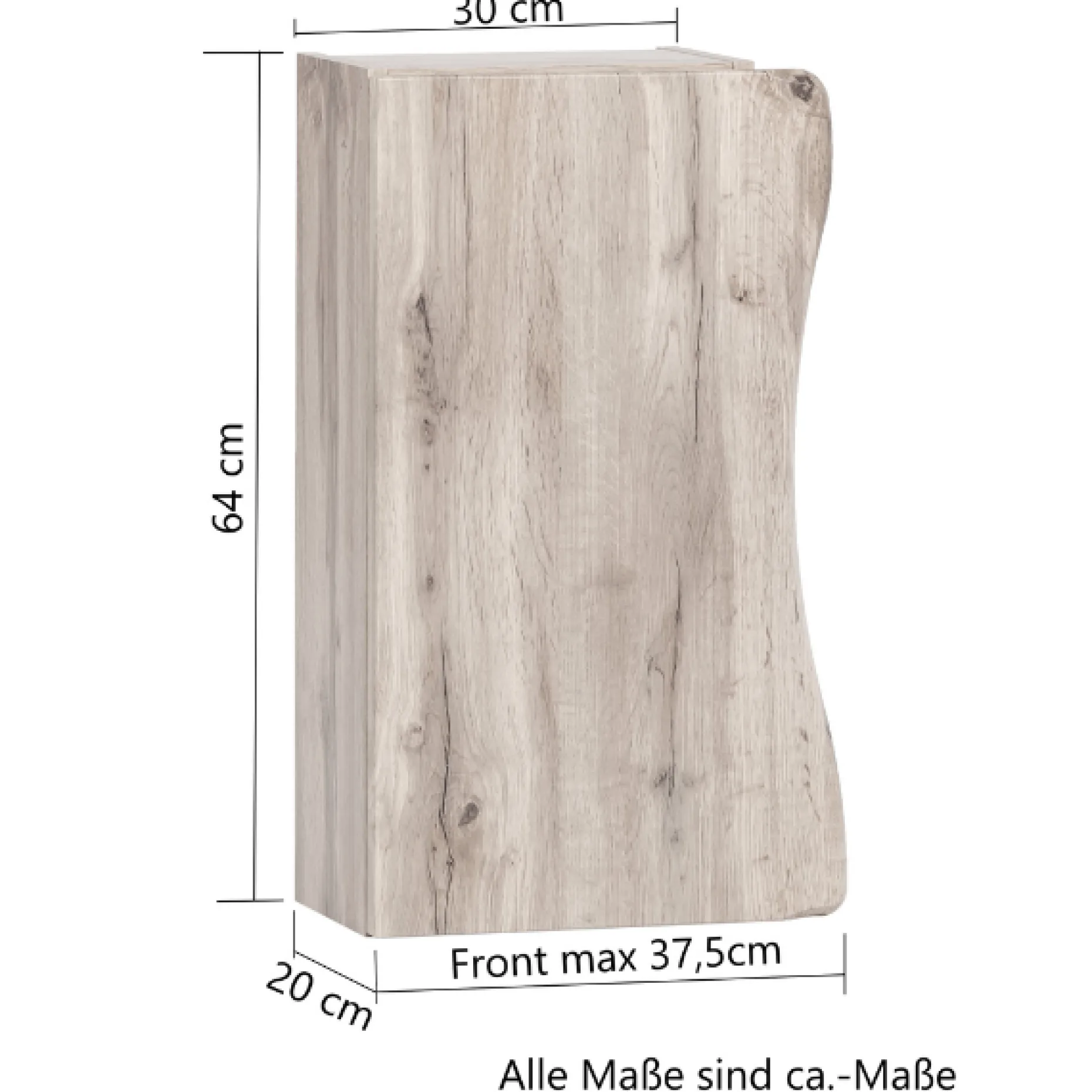 Hängeschrank Karan 37cm 1 Tür - Eiche/anthrazit