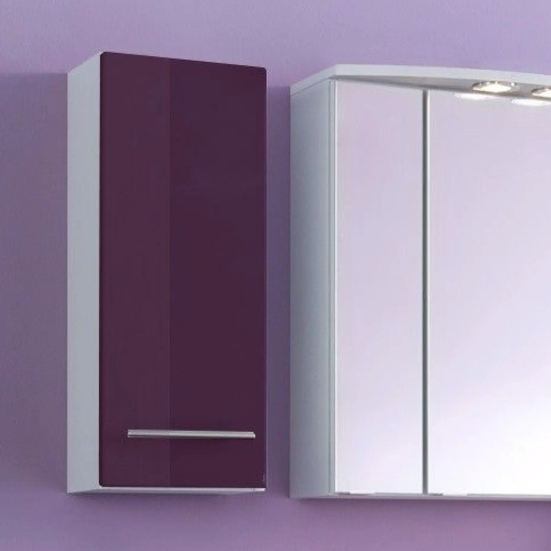 Hängeschrank Small 25cm 1 Tür - Hochglanz lila