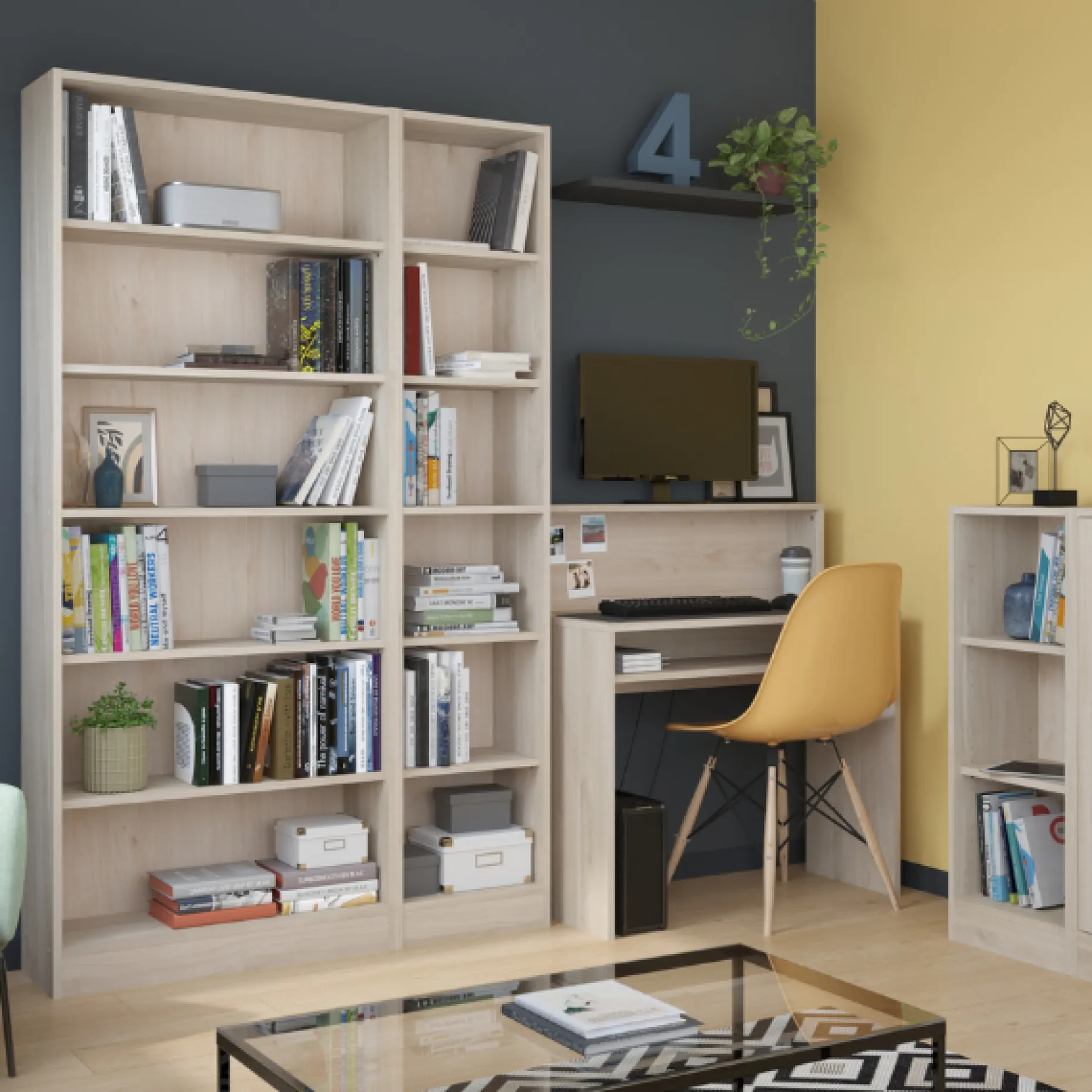 Hobby-Bücherregal 198 cm - 5 Fachböden - Eiche