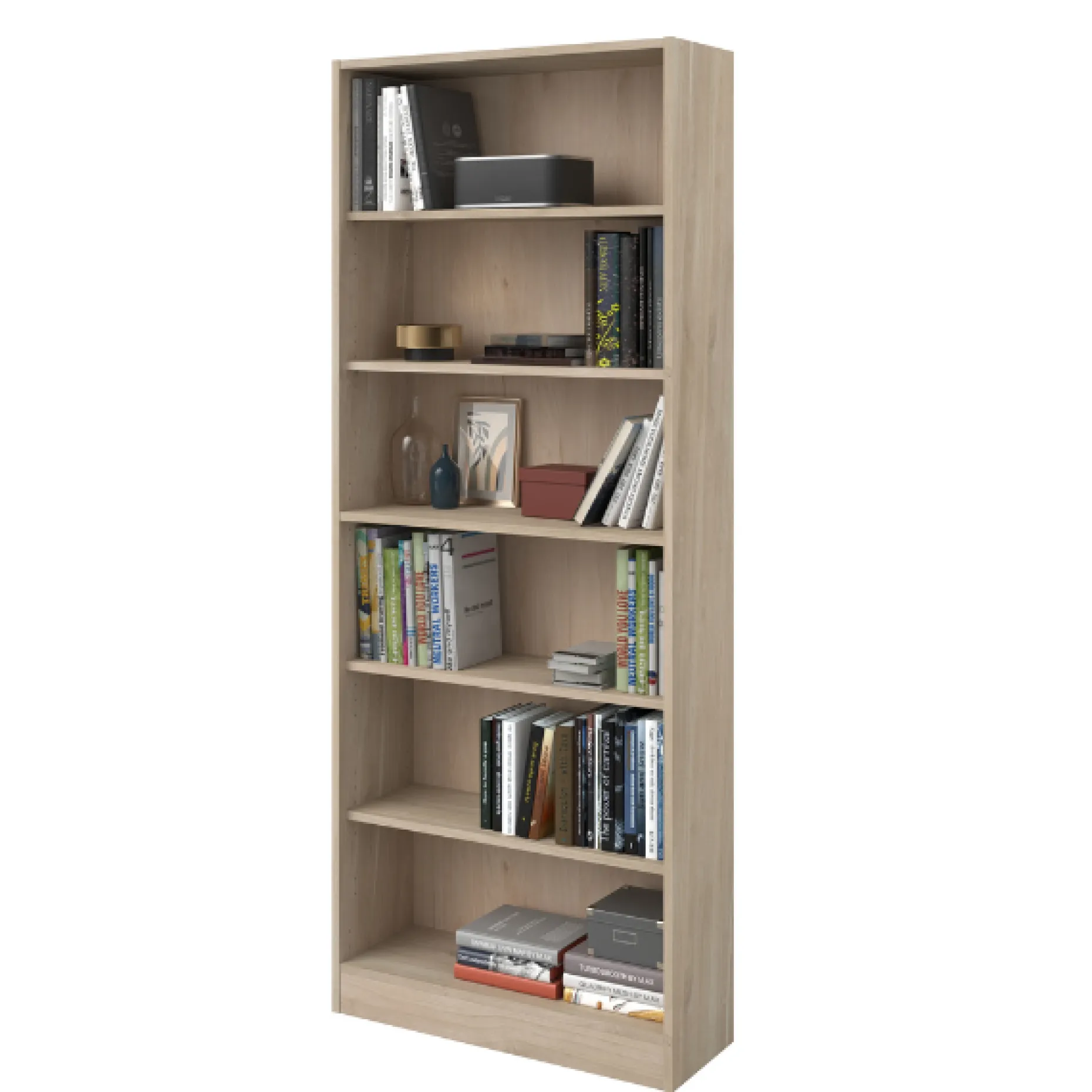 Hobby-Bücherregal 198 cm - 5 Fachböden - Eiche