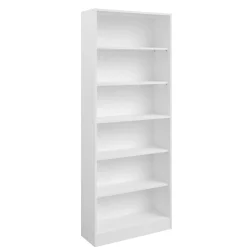 Hobby-Bücherregal 198 cm-5 Fachböden-weiß