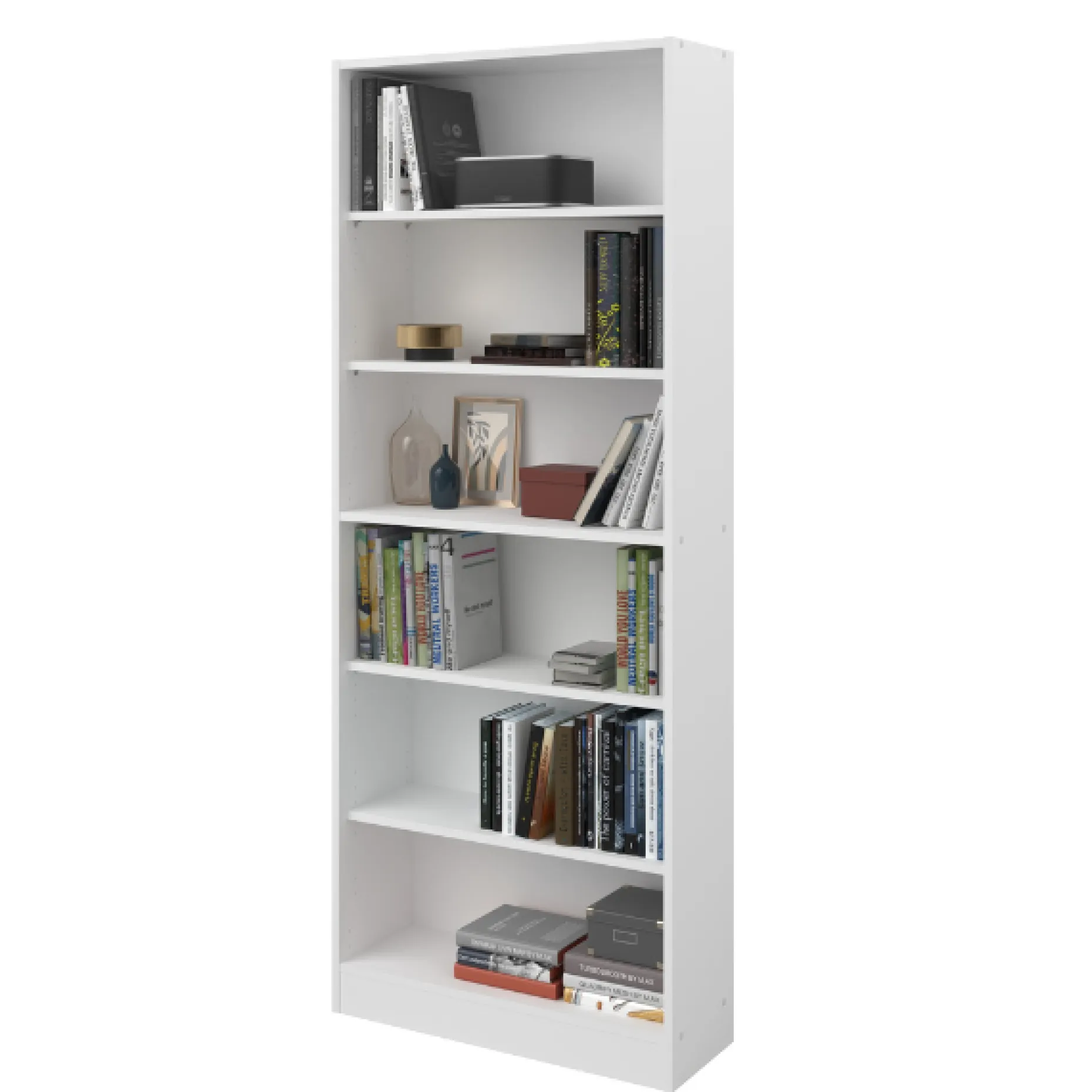 Hobby-Bücherregal 198 cm-5 Fachböden-weiß